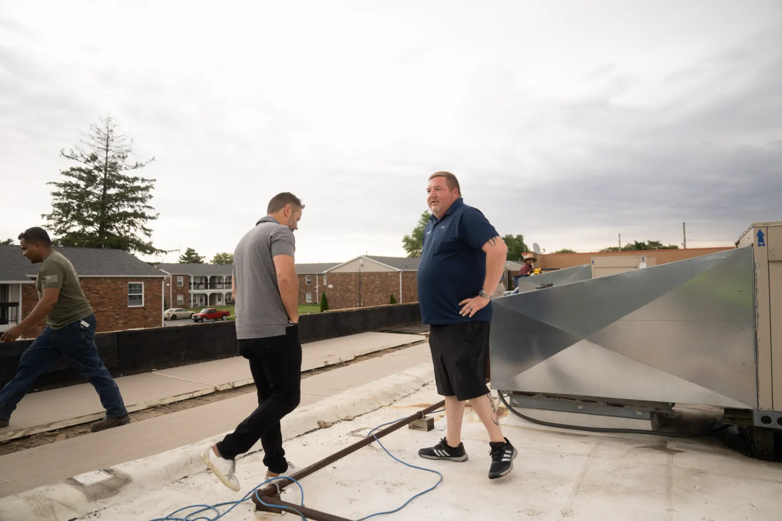 TPO membrane installation on Carmel commercial building